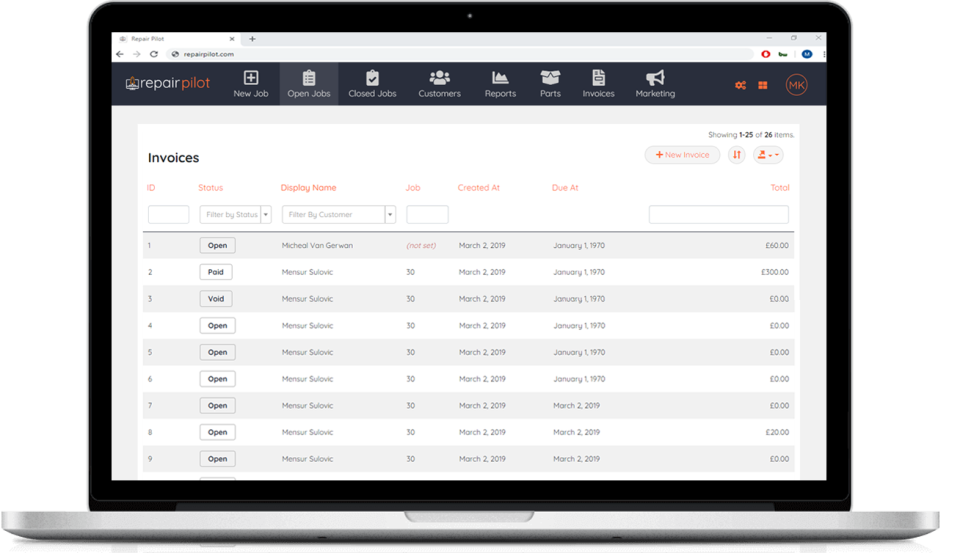 screenshot of Repair Pilot
